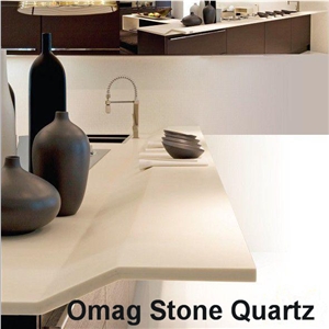 Omag Pure Snow White Quartz Stone Kitchen Bar Tops/Solid Surface Bar Countertop Omag Pure Snow White Quartz Stone Kitchen Bar Tops/Solid Surface Bar Countertop