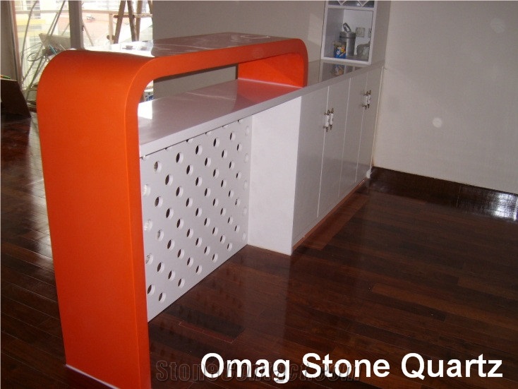 Omag Red Crabapple Quartz Stone Kitchen Bar Tops/Engineered Stone Kitchen Countertops Good Price
