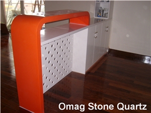 Omag Red Crabapple Quartz Stone Kitchen Bar Tops/Engineered Stone Kitchen Countertops Good Price