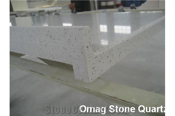 Omag White Galaxy Quartz Stone Kitchen Countertop/Engineered Stone Tops