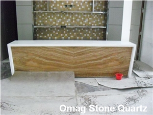 Omag White Quartz Stone Reception Countertops/Office Reception Desk