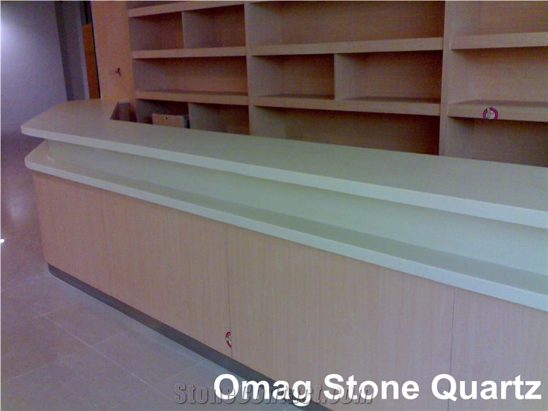 Omag White Quartz Stone Reception Countertops/Office Reception Desk