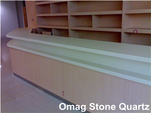 Omag White Quartz Stone Reception Countertops/Office Reception Desk
