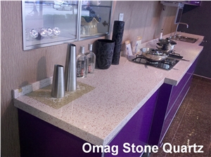 Omag Yellew Galaxy Quartz Stone/Engineered Stone Soliud Surface Kitchen Countertops/Worktops