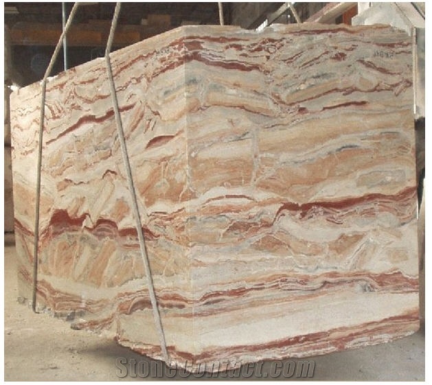 Arabescato Orobico Rosso Marble Blocks, Red Marble Blocks