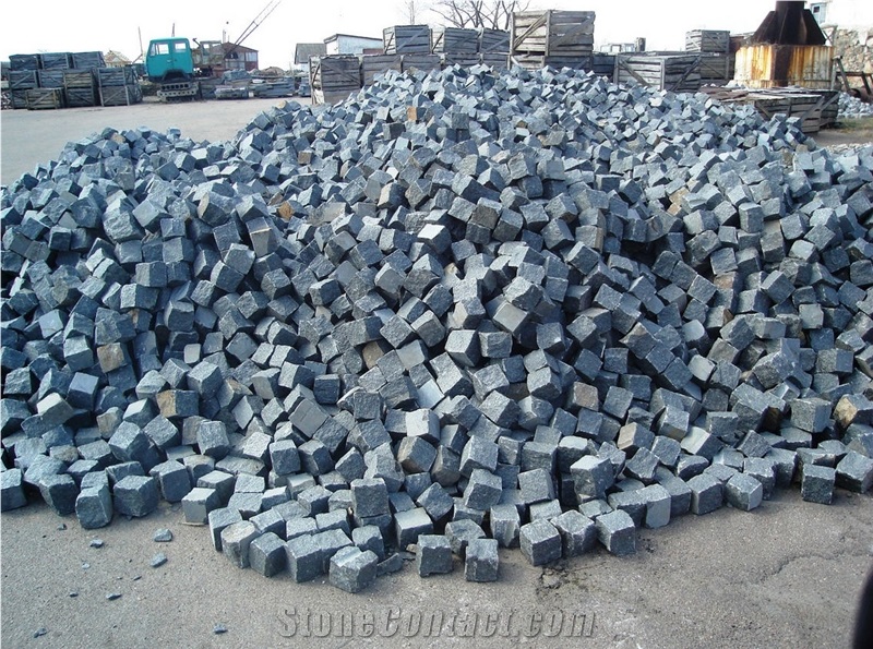 Gabbro Starry Night G8 Cobble Stone, Starry Night Granite Cube Stone for Paving, Black Granite Cube Stones