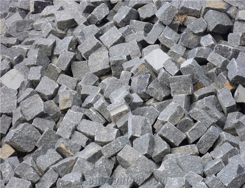 Gabbro Starry Night G8 Cobble Stone, Starry Night Granite Cube Stone for Paving, Black Granite Cube Stones