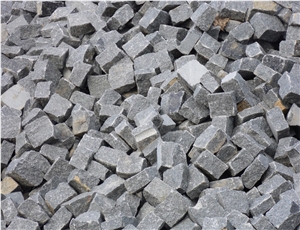 Gabbro Starry Night G8 Cobble Stone, Starry Night Granite Cube Stone for Paving, Black Granite Cube Stones