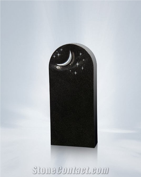 Indian Absolute Black Granite Gravestone