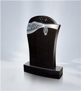 Indian Absolute Black Granite Gravestone