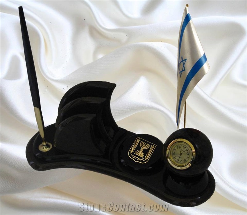 Black Obsidian Office Decor, Pen Holder