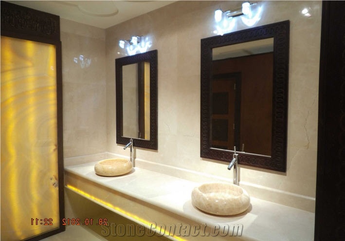 Honey Onyx Bathroom Top, Vessel Sink