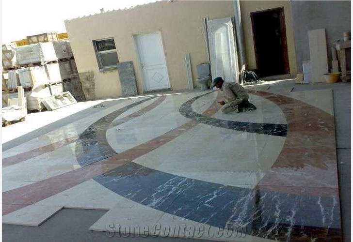 Marble Inlayed Waterjet Medallions