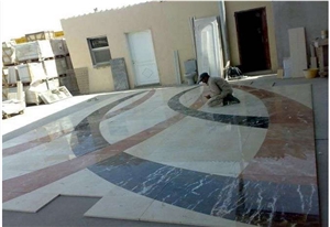 Marble Inlayed Waterjet Medallions