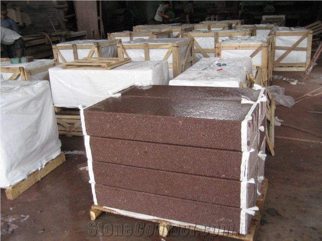 China Red Porphyry Paverstone,Kerbstone & Cubestone