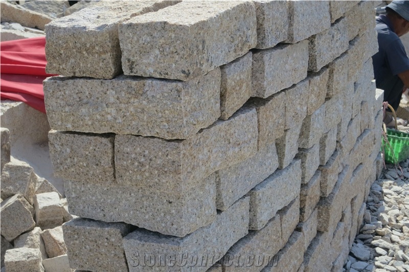 G682 Granite Misty Yellow Cubes,Kerbstone and Paving Stone