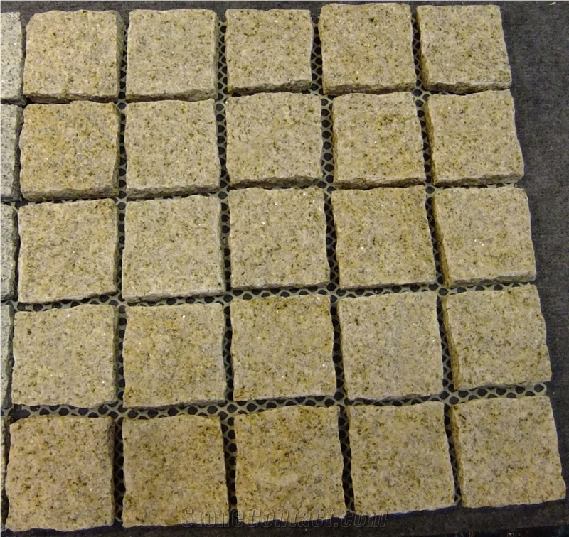 Yellow Cube Stone & Paver, G682 Yellow Granite Cube Stone