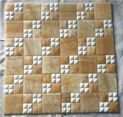 Yellow Onyx Mosaic Pattern Tiles