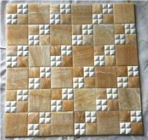 Yellow Onyx Mosaic Pattern Tiles