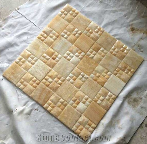 Yellow Onyx Mosaic Pattern Tiles