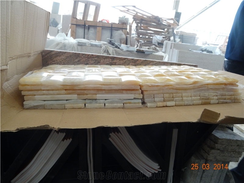 Yellow Onyx Mosaic Pattern Tiles