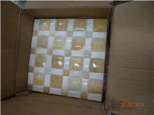 Yellow Onyx Mosaic Pattern Tiles