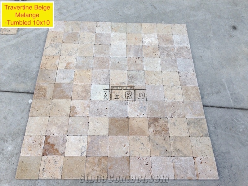 Classic Beige Travertine Melange Tumbled Opus Pattern Set