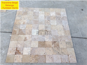 Classic Beige Travertine Melange Tumbled Opus Pattern Set