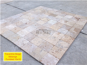 Classic Beige Travertine Melange Tumbled Opus Pattern Set