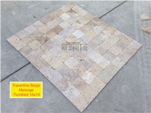 Classic Beige Travertine Melange Tumbled Opus Pattern Set