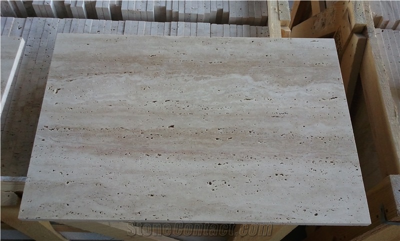 Classic Beige Travertine Veincut, Unfilled/Honed Tiles