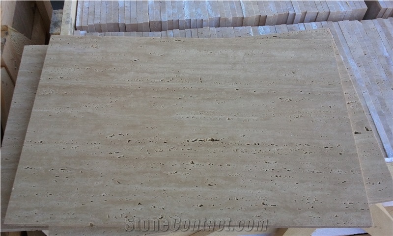Classic Beige Travertine Veincut, Unfilled/Honed Tiles