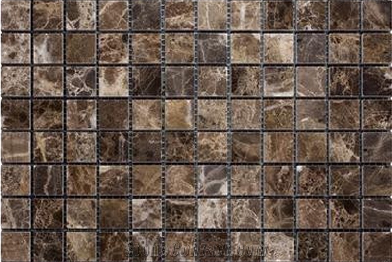 Dark Emprador Mosaic, Emperador Dark Brown Marble Mosaic