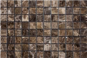 Dark Emprador Mosaic, Emperador Dark Brown Marble Mosaic