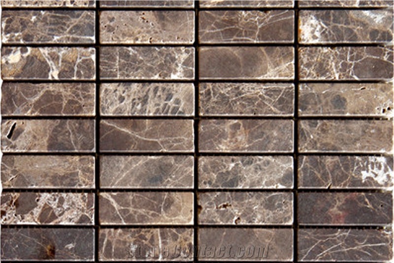 Dark Emprador Mosaic, Emperador Dark Brown Marble Mosaic