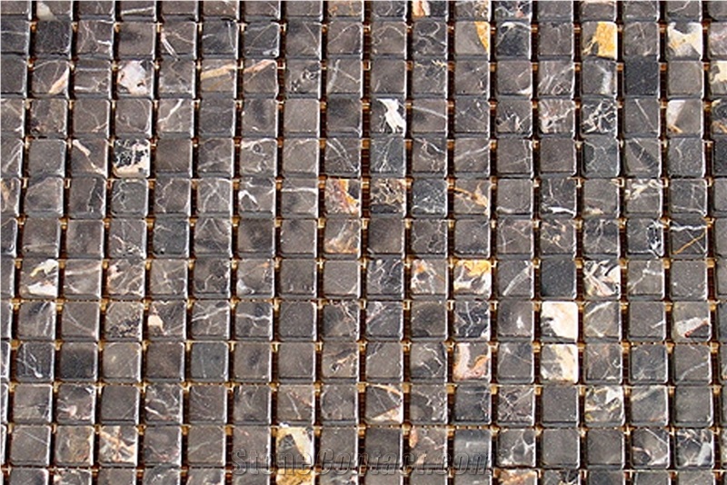 Dark Emprador Mosaic, Emperador Dark Brown Marble Mosaic