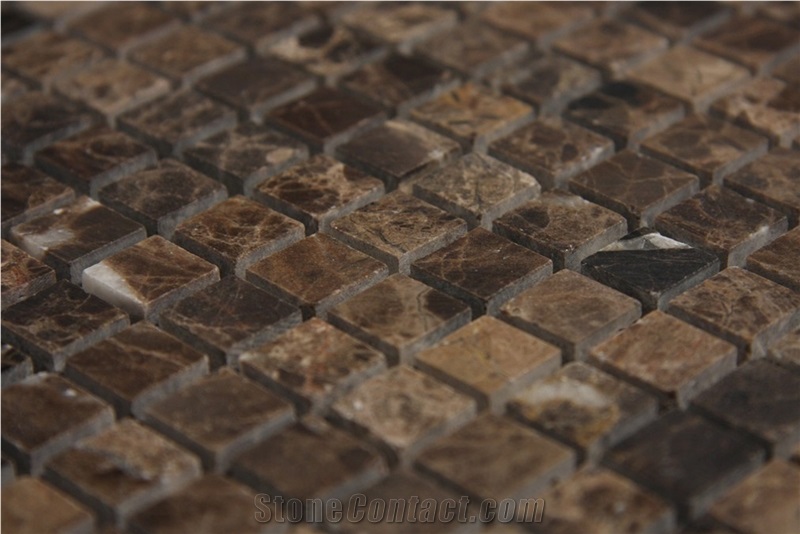 Dark Emprador Mosaic, Emperador Dark Brown Marble Mosaic