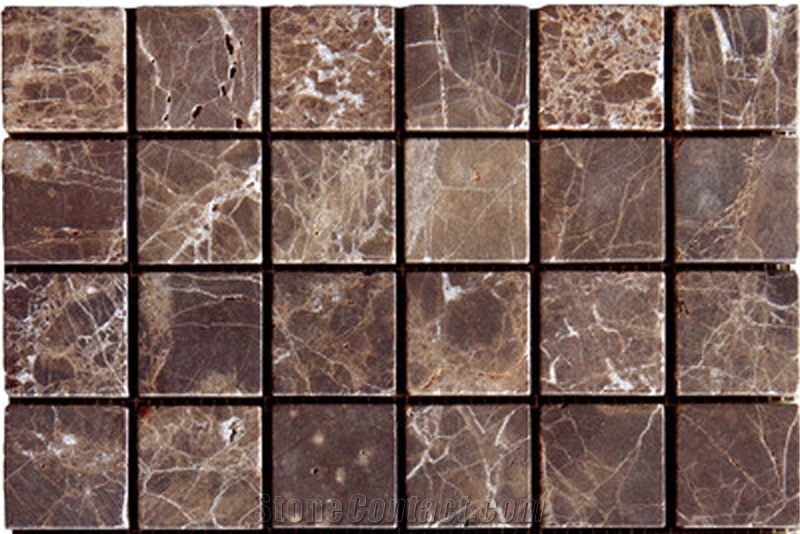 Dark Emprador Mosaic, Emperador Dark Brown Marble Mosaic