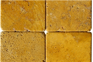 Tumbled Travertine Colored Mosaic, Scabos Brown Travertine Mosaic