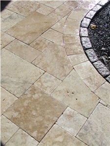 Tumbled Travertine Pattern Chiselled Edge