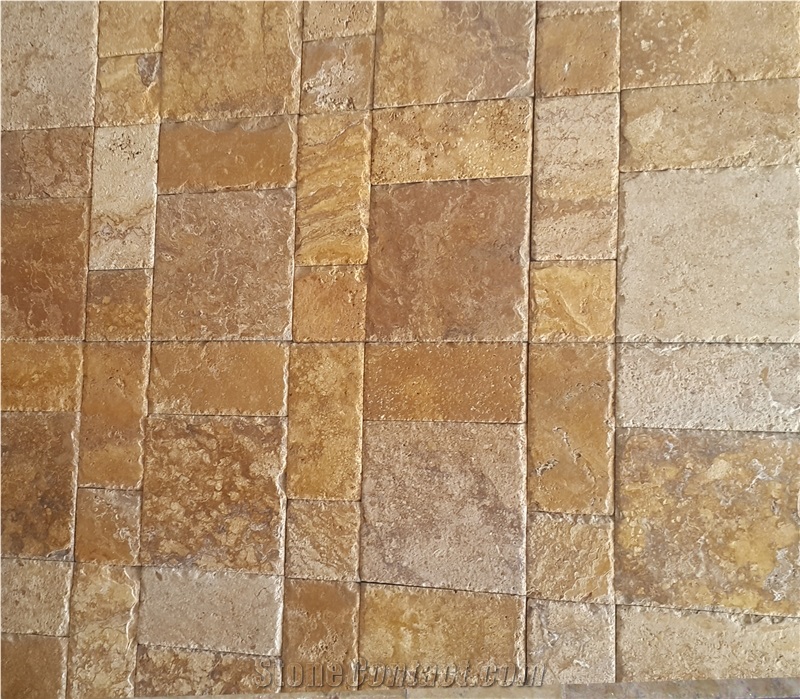 Tumbled Travertine Pattern Chiselled Edge