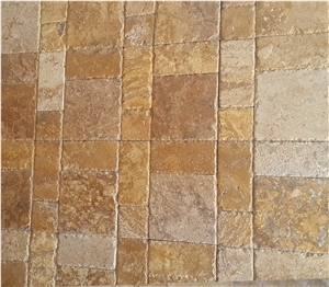 Tumbled Travertine Pattern Chiselled Edge
