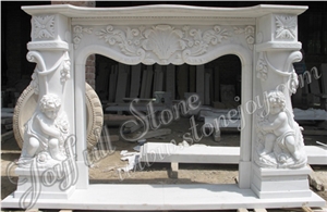 Carved White Marble Fireplace Mantels, Fireplace Surrounds