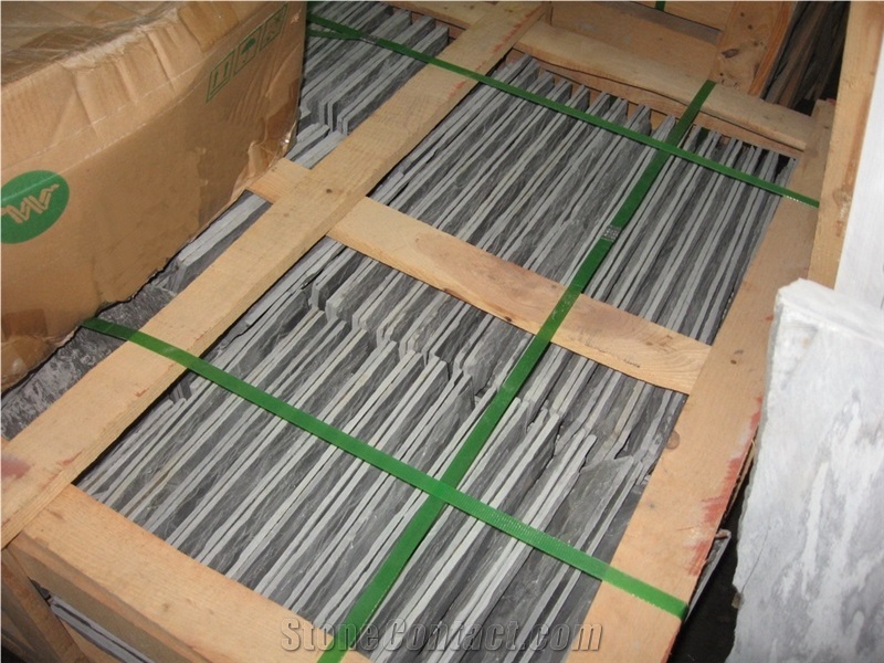 China Black Slate Cultured Stone Wall Stone Split Face Loose Ledge Stone Walling Panel,Stacked Stone
