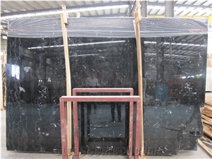 Nero Crystal Marble Interior Column Design, China Black Marble Column