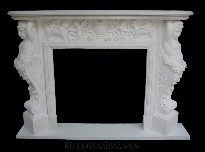 Beijing White Marble Fireplace Surround, Fireplace Accessories