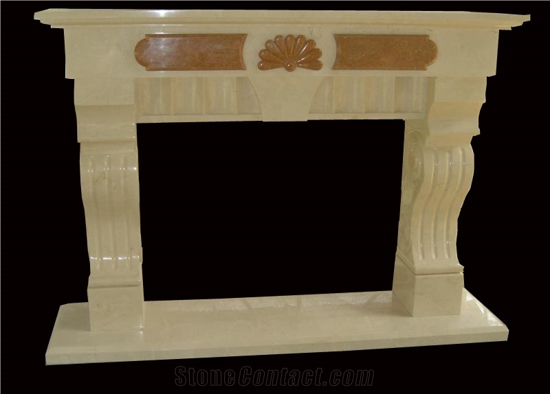 Multicolor Marble Fireplace Surround and Accessories, China Multicolor Marble