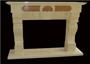 Multicolor Marble Fireplace Surround and Accessories, China Multicolor Marble