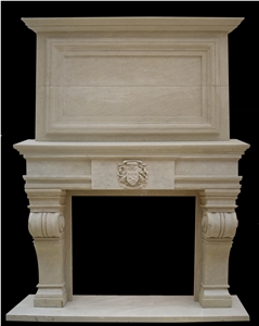 Us Style Marble Fireplace and Accessories, Henan Beige Marble