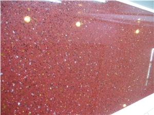 Artificial Quartz Stone, Engineered Quartz Stone, Luxury Quartz Stone, Shinning Red Quartz Stone, Diamond Red